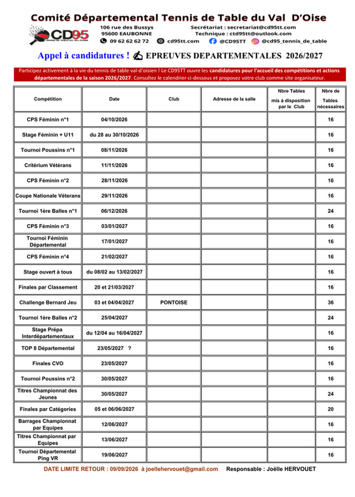 Appel Candidature 26-27