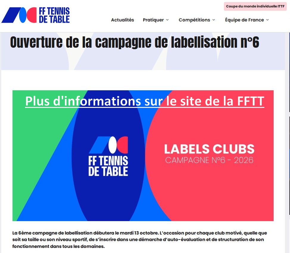 Campagne Labellisation FFTT 6